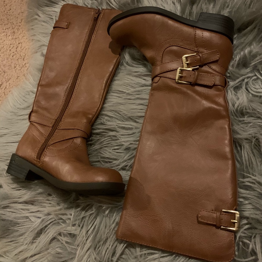 Little girl cognac, tan, brown, high length boots